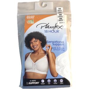 Playtex 18 Hour 20/27 Sensational Support Bra 38B White Wirefree Full Coverage